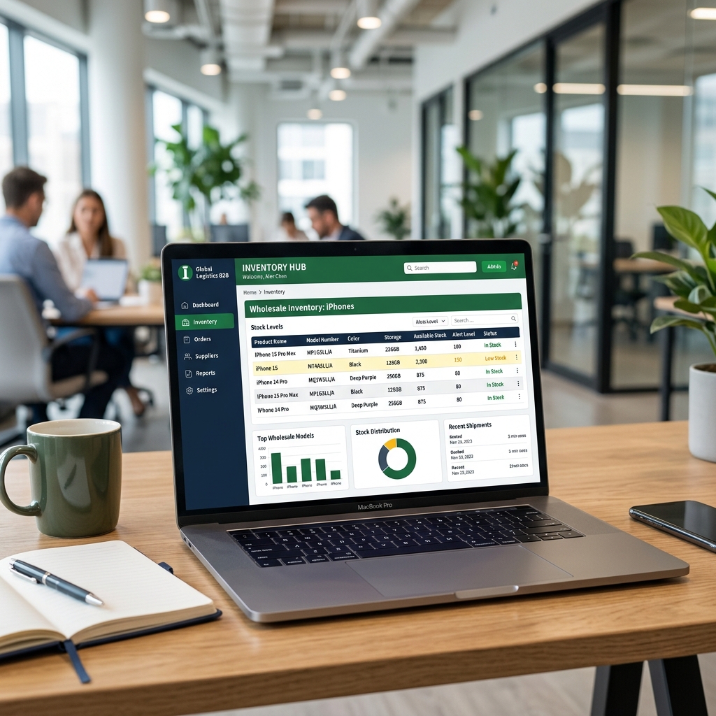 Real-time live B2B wholesale iPhone inventory tracking and daily market pricing dashboard